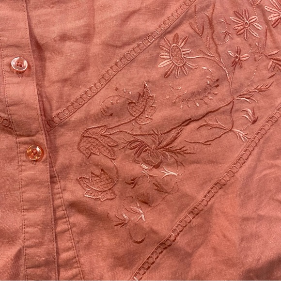 Edward Woman Linen Cardigan Top Women’s 2X Button down long sleeve Top shirt - Picture 8 of 9